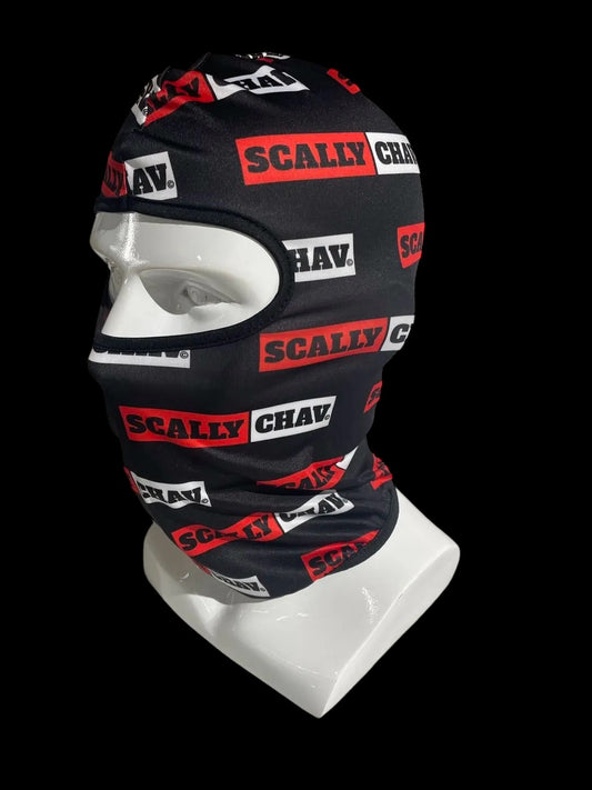 Black Allover Print Balaclava