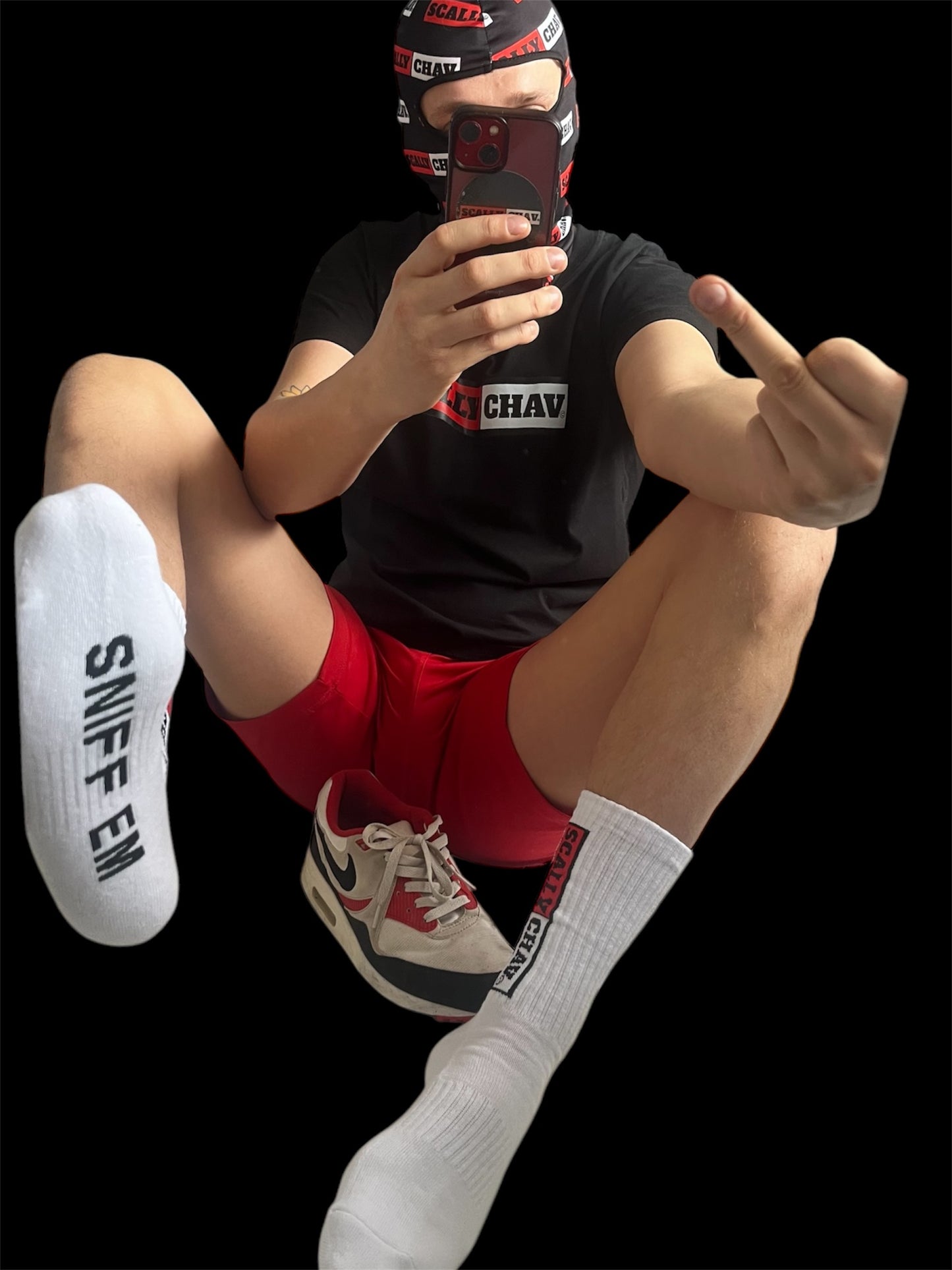 SNIFF EM SOCKS RED OG LOGO