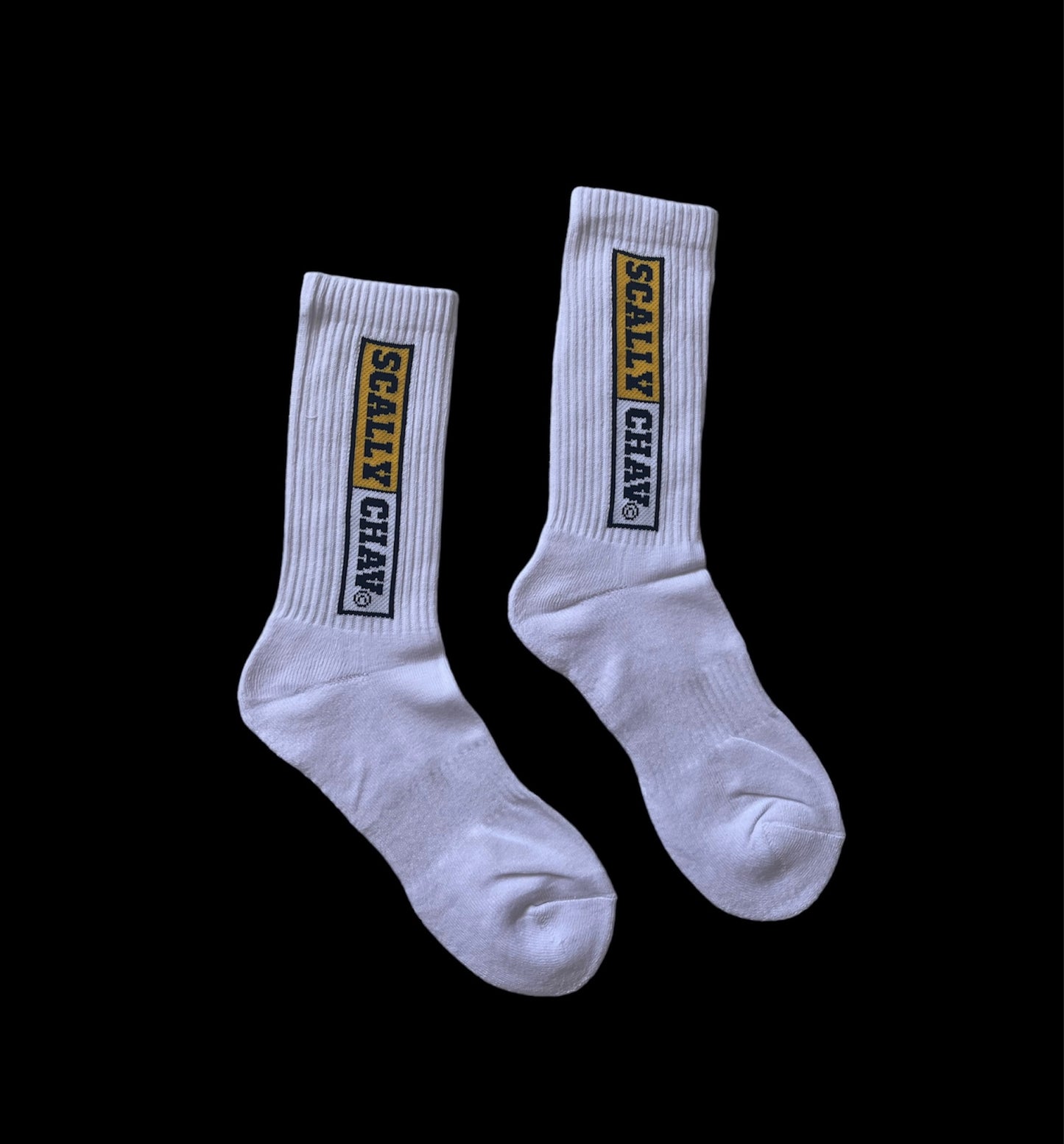 CHAUSSETTES CLASSIQUES À LOGO BLANC ET JAUNE