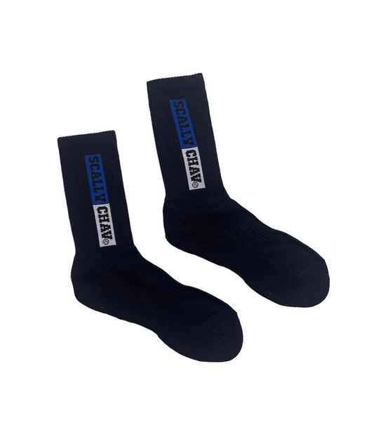 BLACK BLUE LOGO CLASSIC CREW SOCK