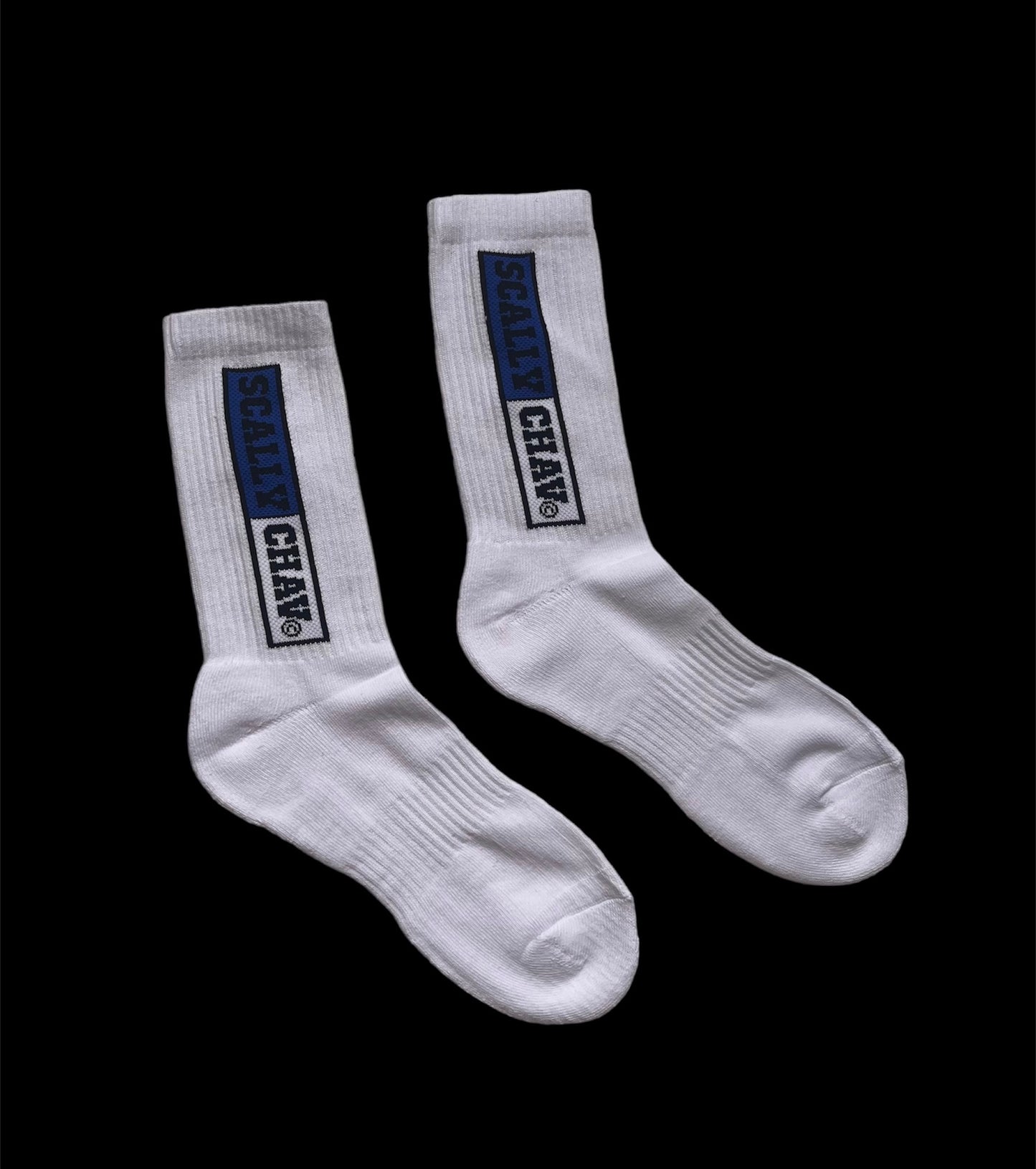 WHITE BLUE LOGO CLASSIC CREW SOCK