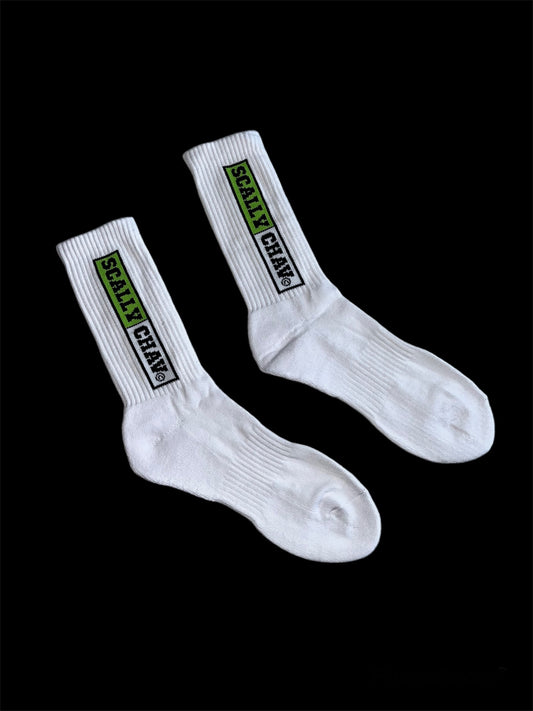 CHAUSSETTES CLASSIQUES À LOGO BLANC ET VERT